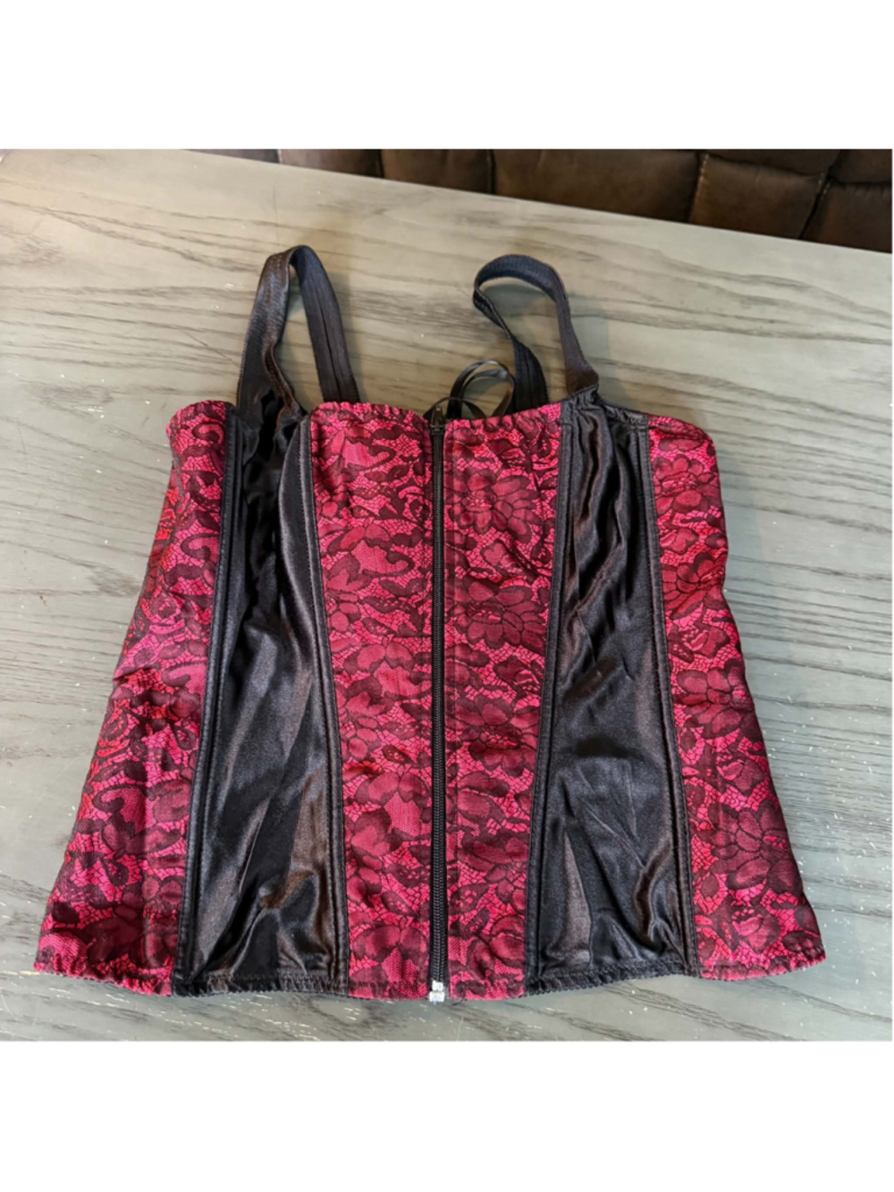 Women's Corset Shapewear 2X Black Red Lace